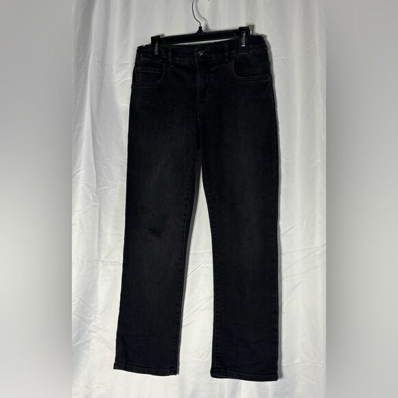Place Black Denim Jeans Stretch Straight Adjustable Waist Size 8 Husky EPC - Picture 2 of 5
